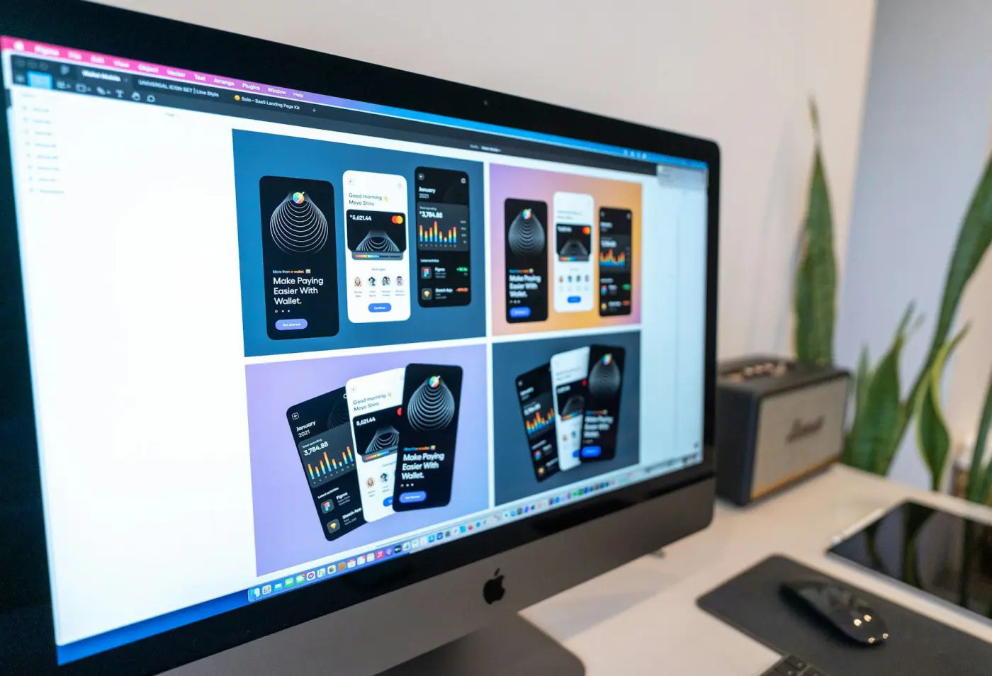 Maquettes de pages d'un site web sur mesure